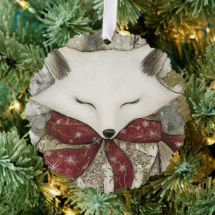 Fen de Vos   Houtachtige Gril Papier Ornament Kaart