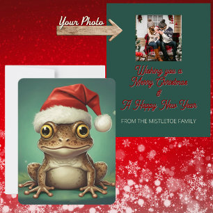 Fen-Whisperer Whimsical Frog Christmas Feestdagenkaart
