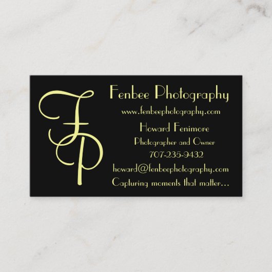 Fenbee-Classic Black Visitekaartje (Voorkant)