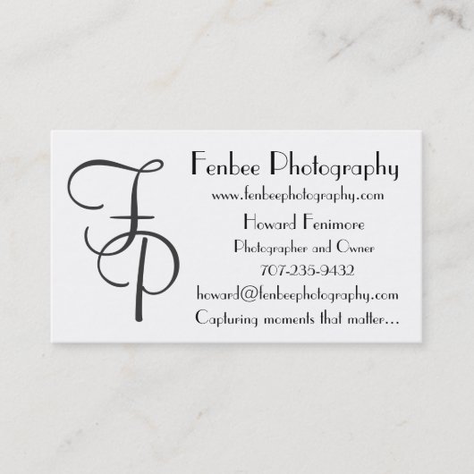 Fenbee-Classic White Visitekaartje (Voorkant)