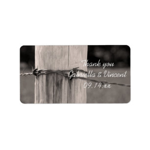 Fence Post Country Weddenschap Hartelijk dank voor Etiket