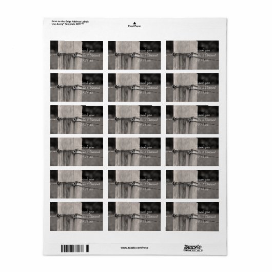 Fence Post Country Weddenschap Hartelijk dank voor Etiket (Full Sheet)