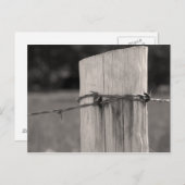 Fence Post en Barbed Wire Briefkaart (Voorkant / Achterkant)