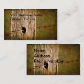 Fence Post en Barbed Wire Visitekaartje (Voorkant / Achterkant)