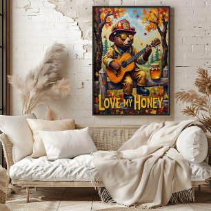 Fence Post Fusion: herfstriff van Beer Poster