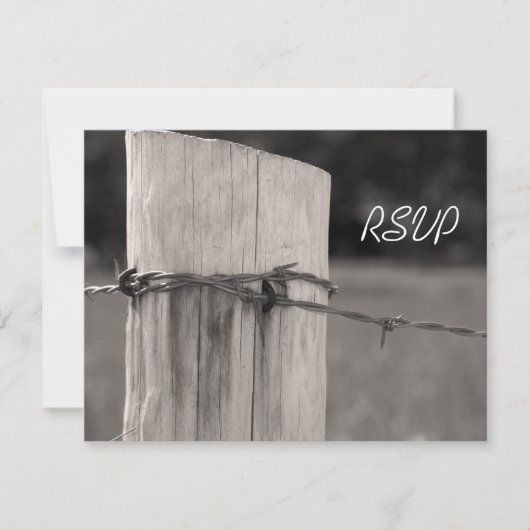 Fence rurale Post Pays Ranch Mariage RSVP (Devant)