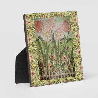 Fenced Pink Flowers Fotoplaat