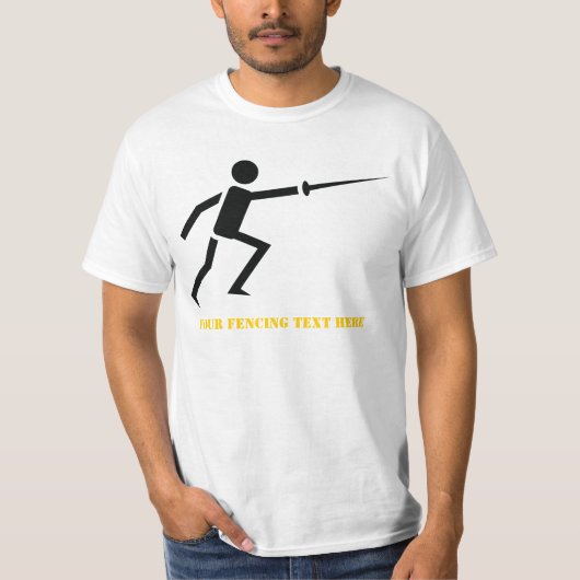 Fencer black silhouette fencing op maat t-shirt (Voorkant)