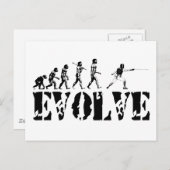Fencer Epee Foil Saber Evolution Sport Art Briefkaart (Voorkant / Achterkant)