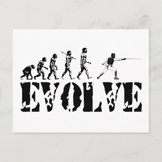 Fencer Epee Foil Saber Evolution Sport Art Briefkaart (Voorkant)