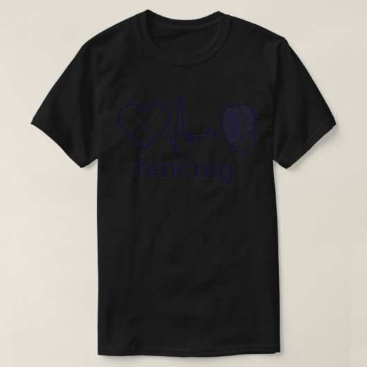 Fencer Heart Waves Swords Fencing T-shirt (Design voorkant)