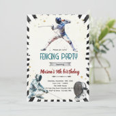 Fencing Birthday party Invitation (Debout devant)