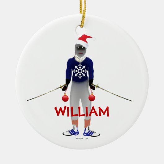Fencing Christmas Custom Keramisch Ornament (Voorkant)