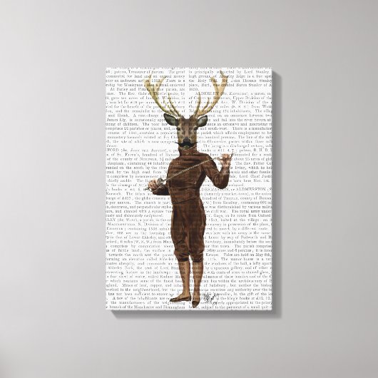Fencing Deer Volledig 3 Canvas Afdruk (Voorkant)