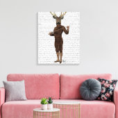 Fencing Deer Volledig 3 Canvas Afdruk (Insitu (Woonkamer))