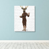 Fencing Deer Volledig 3 Canvas Afdruk (Insitu (Houten vloer))