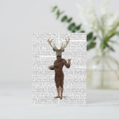 Fencing Deer volledig Briefkaart (Staand voorkant)
