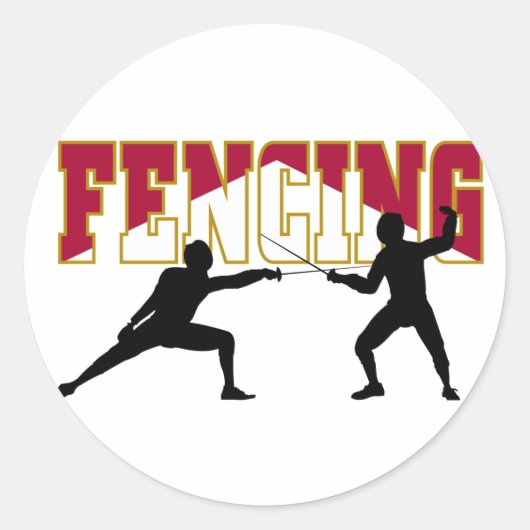Fencing Match Ronde Sticker (Voorkant)