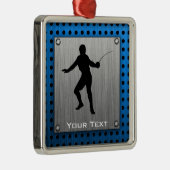 Fencing Silhouette, geborsteld metaal Metalen Ornament (Rechts)