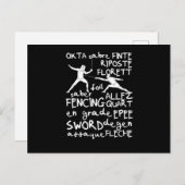 Fencing terms training fencer team foil briefkaart (Voorkant / Achterkant)