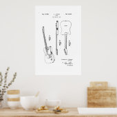 Fender telecaster gitaar patent muur kunst poster (Keuken)