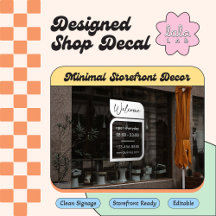 Autocollant de bienvenue et d'horaires pour les en