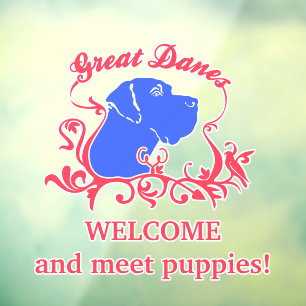 Fenêtre Autocollant de bienvenue pour vendeur de chiots mo