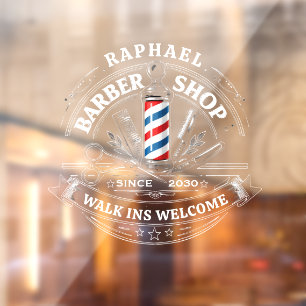 Fenêtre Autocollant en verre pour salon de coiffure profes