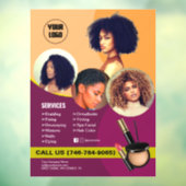 Fenêtre Autocollant modifiable pour les services de salon (Feuille 3)