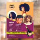 Fenêtre Autocollant modifiable pour les services de salon (Feuille 2)