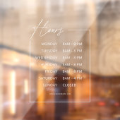 Fenêtre Autocollant pour vitrine d'horaires d'ouverture d' (Feuille 2)