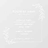 Fenêtre Autocollant pour vitrine d'horaires d'ouverture po (Feuille)