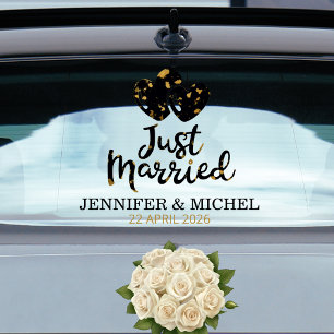 Fenêtre Autocollant pour voiture de mariage "Juste Mariés"