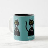FENÊTRE BLEUE Funny Chat noir Proposition Mug à de (Devant gauche)