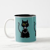 FENÊTRE BLEUE Funny Chat noir Proposition Mug à de (Gauche)