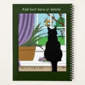 Fenêtre Chat noir regardant dehors (Dos)