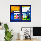 Fenêtre de cuisine - Poster (Bureau à domicile)