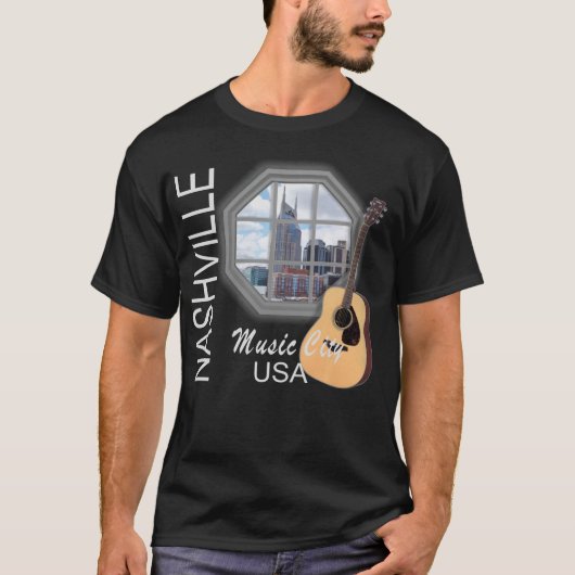 Fenêtre de Nashville sur le T-shirt foncé des (Devant)