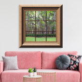 Fenêtre encadrée en bois Faux Vue sur Arbres Toile (Insitu(Salon))