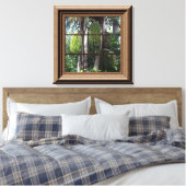Fenêtre encadrée en bois Faux Vue Tropicale Toile  (Insitu(Chambre))