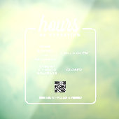 Fenêtre Heures d'ouverture d'un commerce  Autocollant pour (Feuille 3)