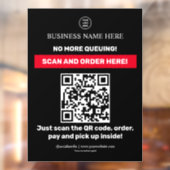 Fenêtre Noir | Code QR Menu Scan Commande Autocollant pour (Feuille 2)