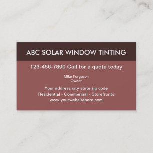 Fenêtre teintant des cartes de visite