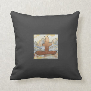 Feng Shui-aardsymbool, houtskool Kussen