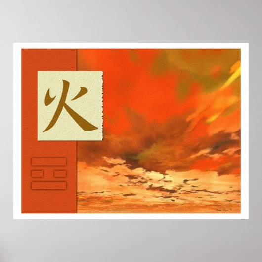 Feng Shui: Bagua-Afbeeldingen: Vuurlandschap Poster (Voorkant)
