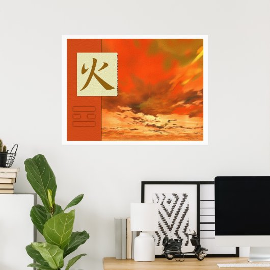 Feng Shui: Bagua-Afbeeldingen: Vuurlandschap Poster (Thuiskantoor)
