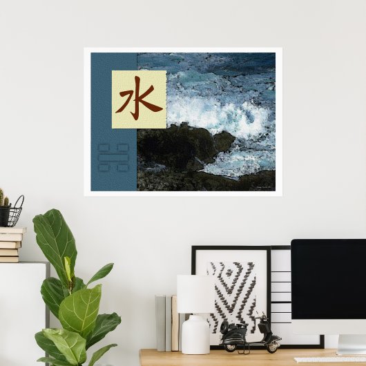 Feng Shui: Bagua-Afbeeldingen: waterlandschap Poster (Thuiskantoor)
