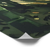 Feng Shui Bamboo Waterverf Schilderij Poster (Hoek)