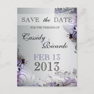 Feng Shui Bloeit Van Paarse En Zilveren Tonen Aankondigingskaart