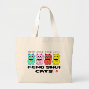 Feng shui cats-Beckoning cats Grote Tote Bag